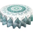 thumbnail image 1 of Nappe Ronde Mandala Sarcelle 60 Pouces Lavable Réutilisable Décoration Housse de Table pour Cuisine Fête, 1 of 5