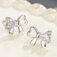 thumbnail image 4 of Small Earring Set for Women, Silver Cubic Zirconia Earrings Set Butterfly Earings for Womens Festival Earrings, Tiny Flower Heart Butterfly Stud Earring Hypoallergenic Diamond Stud Earring Set, 4 of 6