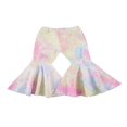 thumbnail image 4 of Girl‘s Autumn Tie Dye Print Ripped Bell Bottom Pants with Pockets, 4 of 9