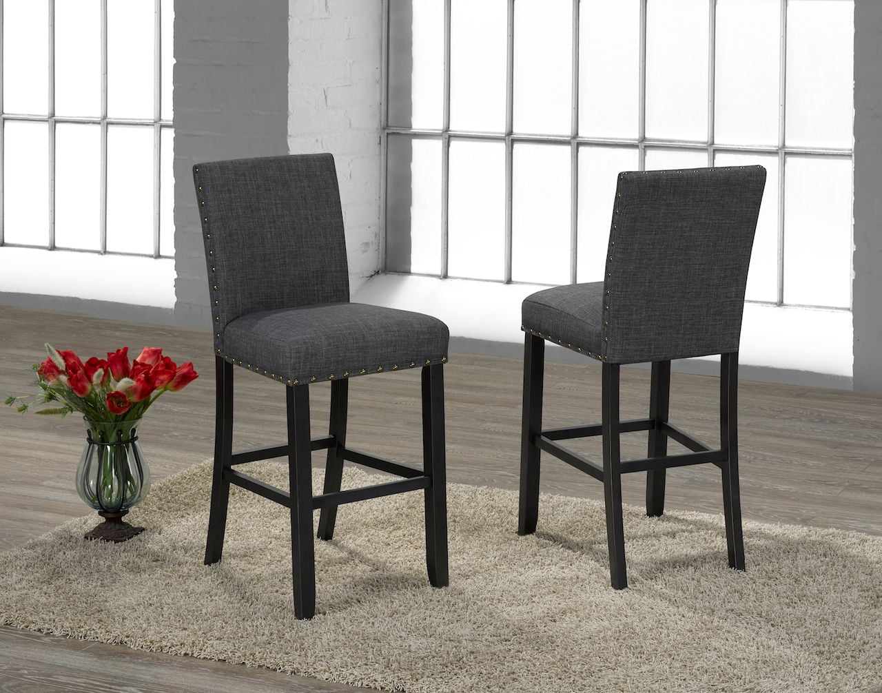COSMIC HOMES 29'' BAR STOOL, SET OF 2 - GREY