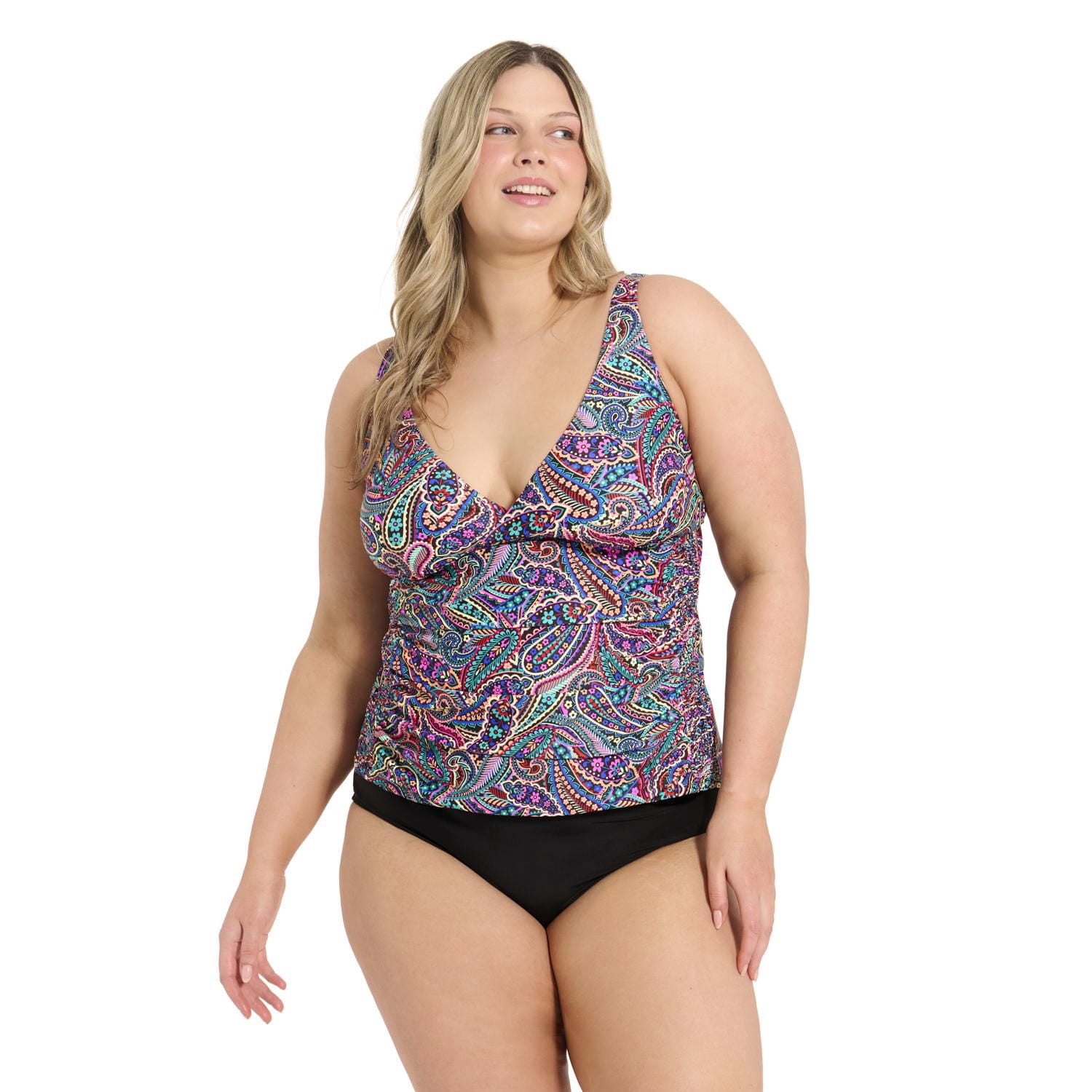 Krista Plus Tankini D-Cup Women's V-Neck Swim Top