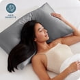 thumbnail image 2 of Bare Home Satin Pillowcase Set - Luxury Pillowcases - Soft and Smooth - Breathable - Envelope Closure - Standard, Gray, 2 of 8