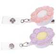 thumbnail image 4 of 2 Pcs Porte-Badge Rétractable en Feutre en Forme de Tournesol Porte-Badge Pince Pratique pour Moulinet de Badge, 4 of 8