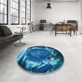 thumbnail image 4 of Ahgly Company Tapis d'Intérieur Lavable à la Machine, Carré, Transitionnel, Bleu Ciel Profond, Tapis de Zone, 4 Pieds Carré, 4 of 7