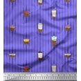 thumbnail image 1 of Soimoi Rayon Fabric Stripe & Drinks Summer Designs Fabric Prints By Yard 56 Inch Wide, 1 of 3