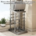 thumbnail image 4 of Aufmer Countertop Knife Storage Rack, Stainless Steel Knife Holder with Drainage Tray, Integrated Kitchen Knife Block for Multiple Blades, 4 of 5