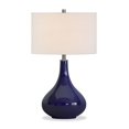 thumbnail image 3 of Henn&Hart 15" Navy Blue Glass Glass/Fabric Table Lamp, 3 of 10