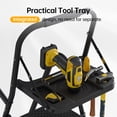 thumbnail image 3 of PhiloDeco 4 Step Ladder, Folding Step Stool with Tool Platform, 450lbs with Auto-Lock, Ultra-Thin Portable, Iron ladders, Rustproof & Multi-Purpose for Home Outdoor Garage, 3 of 9