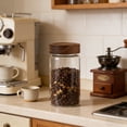 thumbnail image 1 of Dvkptbk storage jar Kitchen Storage Sealed Borosilicate Heatproof Glass Jar with Maple Wood Coffee Grain Tea Container, 1 of 7