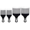 thumbnail image 1 of Peigne à Cheveux Professionnel Extra Grand pour Boucles Plastique Noir 4 Pcs 7.1x3.9x0.3In, 1 of 5