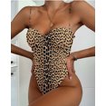 thumbnail image 3 of SUNSIOM Combinaison Bikini pour Femmes, Léopard/uni Respirant Tenue de Plage, 3 of 4