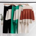 thumbnail image 4 of Yuyuzo Womens Ribble Knit 2 Piece Sets Long Sleeve Turtleneck Pullover Sweaters with Straight Leg Pants Suits, 4 of 4