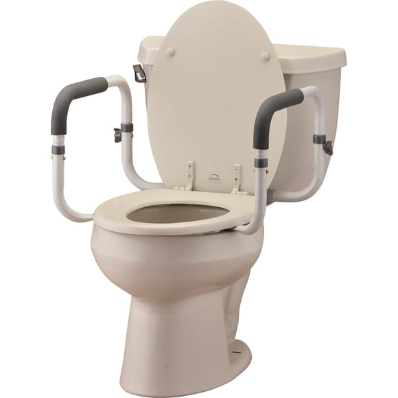 NOVA Rampes de Toilette, Mains Courantes Rembourrées pour Siège de Toilette, Cadre de Soutien de Sécurité pour Toilette de Salle de Bain, Installation Rapide et Facile
