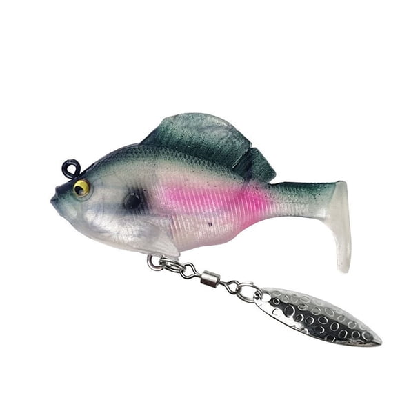 Trois Générations de Poissons Sauteurs Creux Appât Souple en Plomb Fond Suspendu Paillettes Rotatives Queue en T Appât Souple en Plomb pour Poissons
