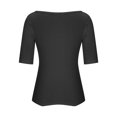 thumbnail image 4 of AherBiu Hauts Basiques Superposés pour Femmes Chemises Manches 1/2 Encolure Dégagée Ajusté Confortable sous-Vêtement Tunique T-Shirts, 4 of 6