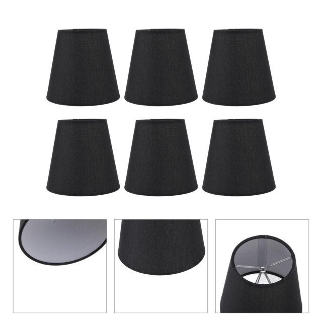 6PCS Lampshade Modern Minimalist Black Fabric Lampshade Simple Style Home Decoration For Small E14 Bulb