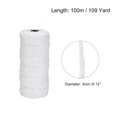 thumbnail image 2 of Unique Bargains Cotton Rope Twine String Twisted Braided Cord, White 100m/109 Yard for Wall Hanging, Macrame Knotting, 2 of 7
