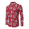 thumbnail image 2 of Innerwin Tunic Shirt Button Down Mens Shirts Daily Lapel Neck Comfy Tops Red XL, 2 of 4