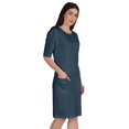 thumbnail image 3 of Inkmeso Robe T-Shirt pour Femmes à Manches au Coude, Coupe Régulière, avec Poches avant, 3 of 8