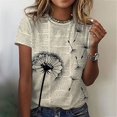 thumbnail image 2 of Qertyioot Hauts pour Femmes Adulte Mode Femme Col Rond Manches Courtes Hauts T-Shirt Imprimés Blouse Ample, 2 of 8