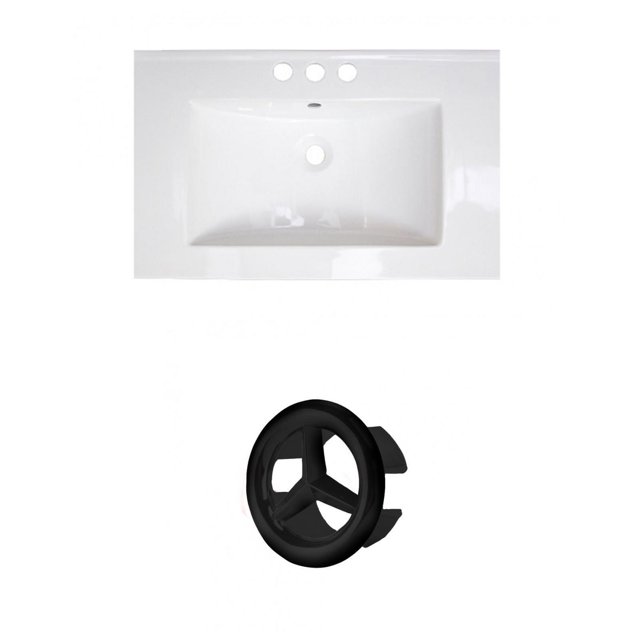 American Imaginations 16.5-in. W 3H8-in. Ceramic Top Set In White Color AI-20851