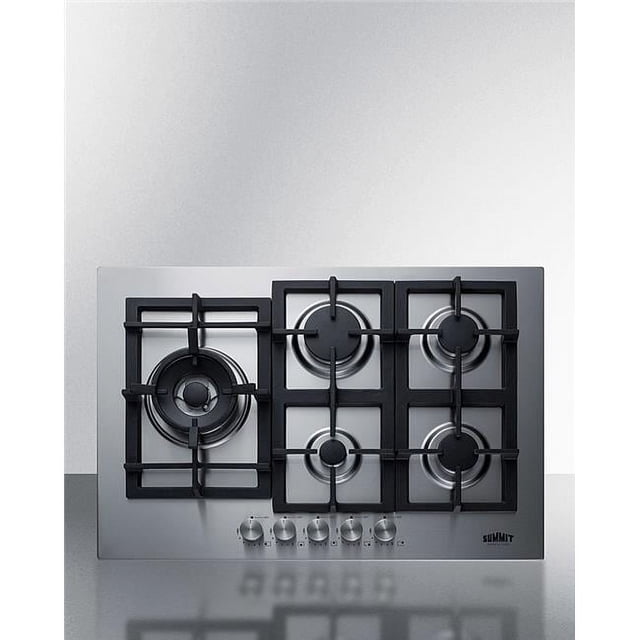 Summit Appliance GCJ5SS 30 Po Acier Inoxydable Grand Cuisinière à Gaz à 5 Brûleurs, Acier Inoxydable