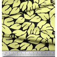 thumbnail image 3 of Soimoi Black Poly Georgette Fabric Basil Leaves Decor Fabric Printed Yard 42 Inch Wide, 3 of 3