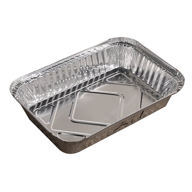 10 Pcs Barquettes Jetables en Aluminium de Forme Rectangulaire pour Aliments à Emporter Contenants pour Aliments à Emporter avec Couvercles en Aluminium/sans Couvercle