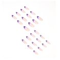 thumbnail image 3 of Fofosbeauty 24pcs Almond Press on Nails Tips, Medium Length Full Cover Fake Nails, Purple French Sparkle, 3 of 8