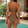 thumbnail image 4 of FhsagQ Swimsuit Sets for Women Plus Size White Solid Color Beaded Rope Two Piece Swimsuit Woman Red Swimsuit Sets for Women Crotchless Swimsuit Sets for Women Set with Stockings Brown XL, 4 of 8
