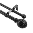 thumbnail image 1 of VEVOR Double Rod Curtain Rods, 36-72 inches(3-6ft) Adjustable Length, Black Double Curtain Rods with Round Finials, 1" and 3/4" Diameter, Double Window Drapery Rod for Sheer and Blackout Curtains, 1 of 9
