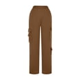 thumbnail image 4 of Timegard Womens Sweatpants Cargo Pants Elastic Waist Straight Leg Fall Casual Loose Workout Trousers, 4 of 6