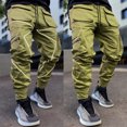 thumbnail image 4 of Deals of the Week Mrasaso Cargo Pants for Men, Men's Solid Color Three-dimensional Sense Sports Multi-pocket Washed Straight Barrel Reflect Light Cargo Outdoor Casual Pants, 4 of 6