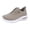 Khaki, variant on Women's Slip on Walking Shoes Comfortable Non Slip Mesh Casual Running Sneakers Lace Up Platform Footwear with Arch Support Gray Size 7.5