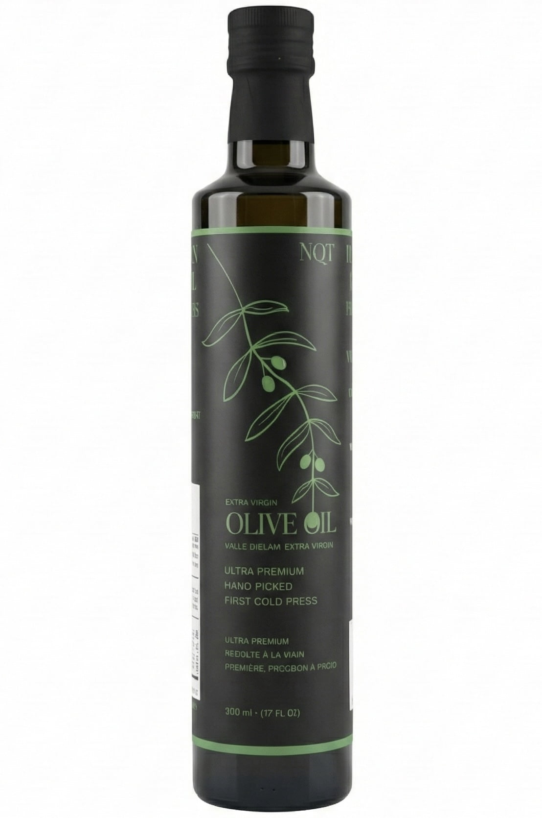 NQT Ultra-Premium Extra Virgin Olive Oil – First Cold Press, Hand-Picked Olives – Cold Extracted, Low Acidity EVOO for Cooking, Salads & Dipping (500 ml)