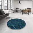 thumbnail image 4 of Ahgly Company Tapis d'Intérieur Lavable à la Machine, Carré, Transitionnel, Vert Cyan Foncé, Tapis de Zone, 4 Pieds Carré, 4 of 7