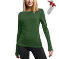 thumbnail image 2 of Yuyuzo Chandails à Manches Longues pour Femmes, Couche de Base Thermique Légère, T-Shirts à Col Rond, Hauts Chauds et Confortables avec Chaussettes, 2 of 7