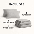 thumbnail image 3 of Comfy Bamboo World Series Ensemble de Draps-Housses 4 Pcs en Microfibre, pour Lit Simple, Gris, 3 of 5