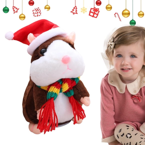 Todaioua Interactive Talking Hamster Plush Toy Repeats Voice Stuffed Animal Animated Walking Pet Toy Fun Kids Toy Electronic Talking Toy for Children Gifts