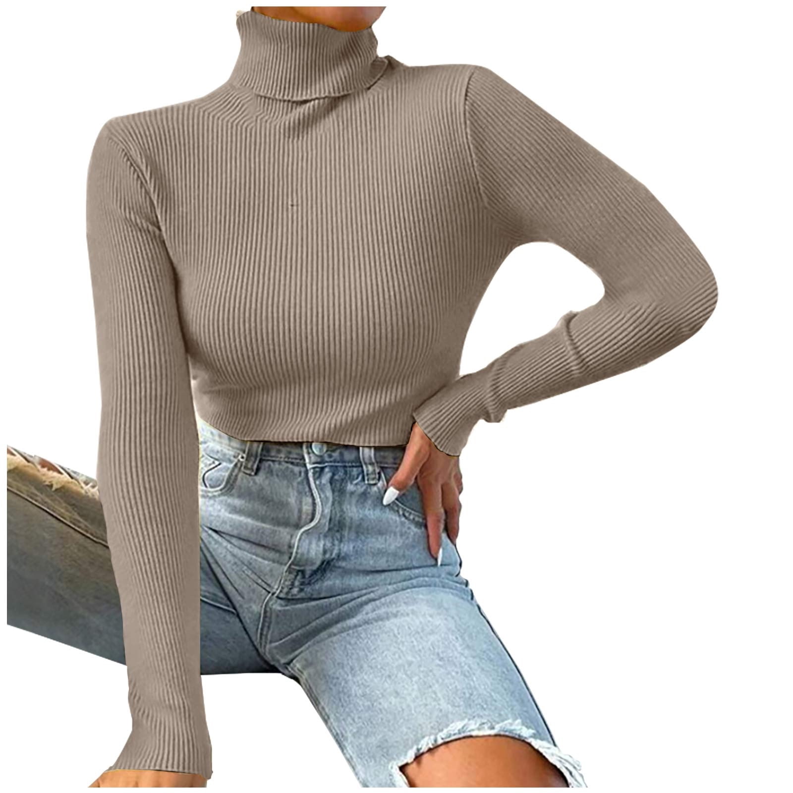 TIMIFIS Womens Long Sleeve Turtleneck Shirt Lightweight Slim Turtle Neck Active Tops Basic Pullover Undershirt Pullover Undershirt Active Shirts - Fall/Winter