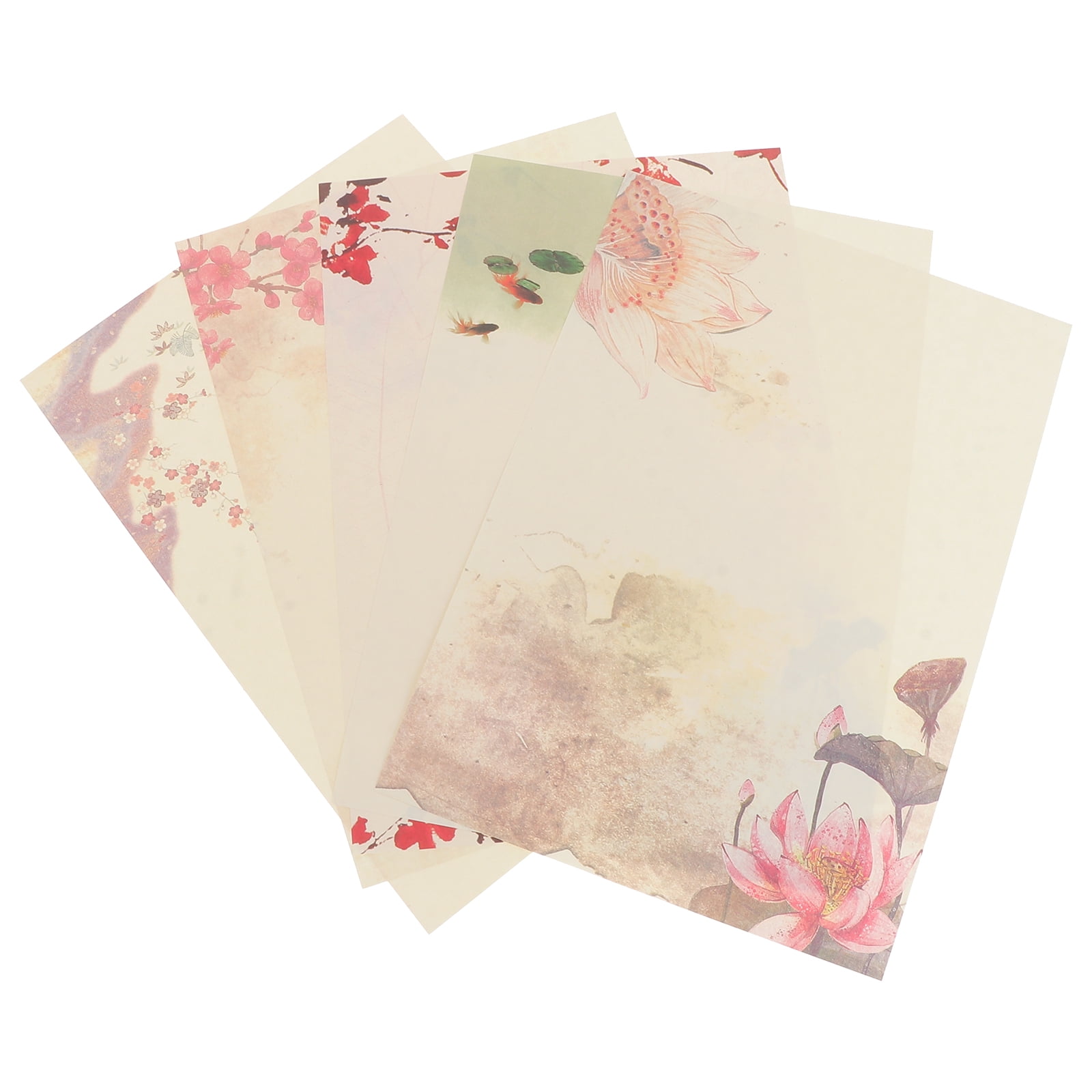 40pcs Printing Letter Paper Creative Floral Style Writing Paper Retro A4 Paper