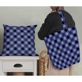 thumbnail image 5 of Soimoi Blue Moss Georgette Fabric Diagonal Check Printed Craft Fabric by the Yard 42 Inch Wide, 5 of 5