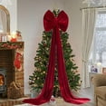 thumbnail image 2 of XZNGL Red Christmas Bows Flocked Fabric Bow Decoration 40 cm x 280 cm Oversized Hanging Ornament for Festivals Weddings Birthdays Party Decor, 2 of 7