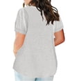 thumbnail image 3 of Timegard Haut 2 Pcs Grande Taille pour Femmes Été Manches Courtes Col en V Blouse Confortable Décontractée Mi-Longue, 3 of 4