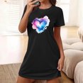 thumbnail image 1 of Mefallenssiah Chemise de Nuit Courte Surdimensionnée pour Femmes Mode Imprimé Poitrine Manches Courtes, 1 of 1