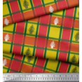 thumbnail image 3 of Soimoi Yellow Rayon Fabric Plant & Check Printed Fabric 1 Yard 42 Inch Wide, 3 of 3