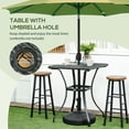 thumbnail image 4 of Outsunny Table de Salle à Manger en Osier avec Trou pour Parasol Table Basse, Noir, 4 of 10