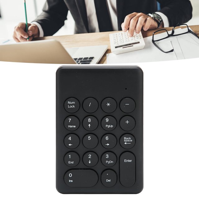 Clavier Numérique 18 Touches Pavé Numérique Portable Mini 2.4GHz Comptabilité Financière Clavier Numérique Rechargeable Design Ergonomique Inclinable