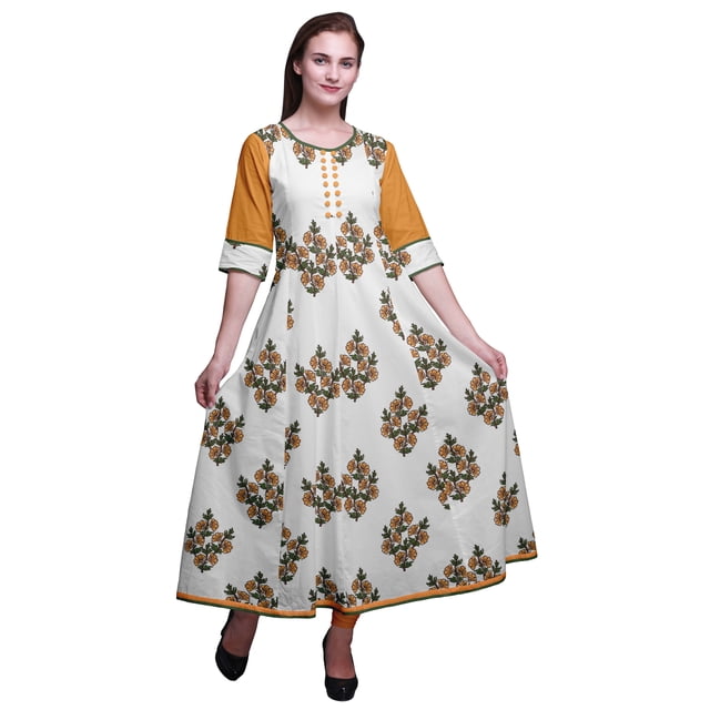 Bimba Robe Anarkali Longue Tenue Ethnique Indienne pour Femmes Maxi Kurta EthnicKurti