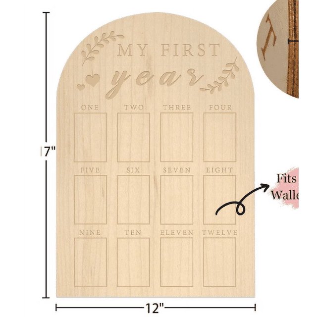 My First Year Photo Display Wooden Board Year Photo Frame Board 12 Months Baby Photo Frame 1st Birthday Baby Keepsake Gift For Mom